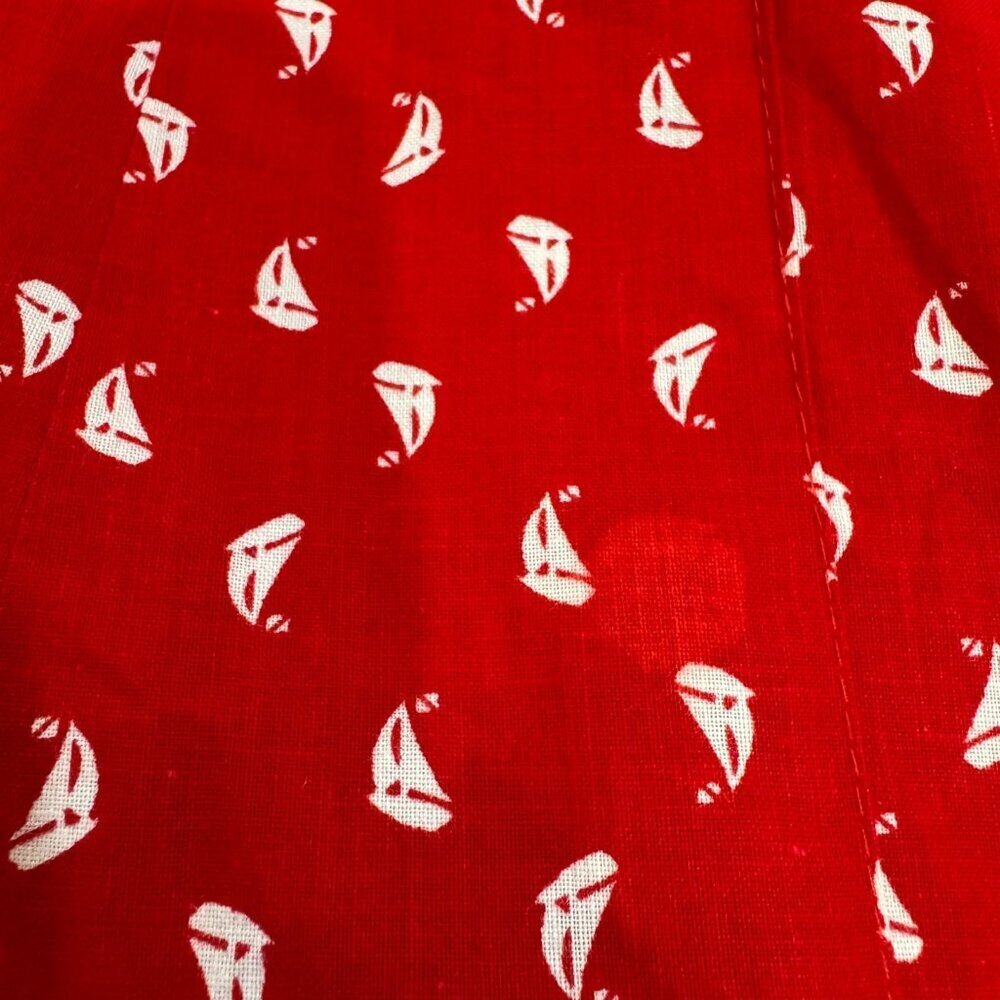 Vintage 70s Century Boston Sailboats Button Front Midi Skirt Size 10 Cottagecore - Picture 8 of 10